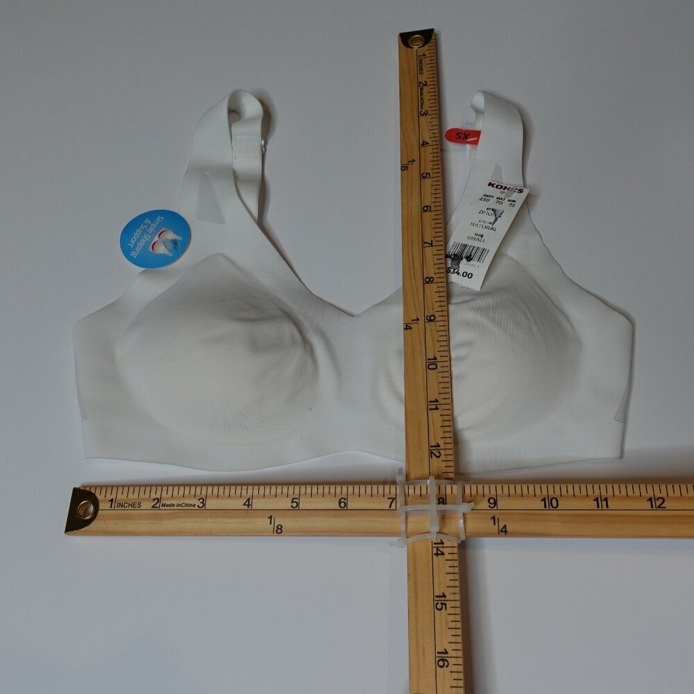 Hanes Simple Shaping and comfort Bra with pads Size XS White new - Picture 4 of 8
